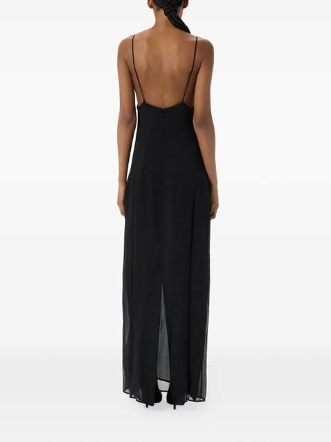 Blumarine Georgette lace embroidered dress - Black