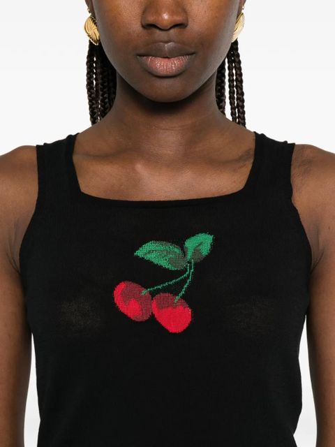 TWINSET cherry-intarsia top - Black