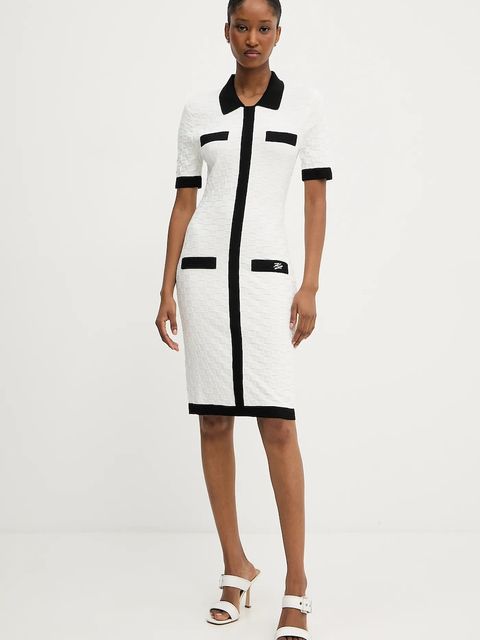 Karl Lagerfeld sukienka kolor biały mini dopasowana A3W13036 - zdjęcie produktu nr 1