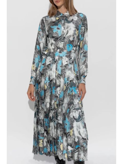 Tory Burch printed pleated midi dress - Blue