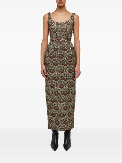 Simkhai Ravenna floral-print midi dress - Gold - zdjęcie produktu nr 2
