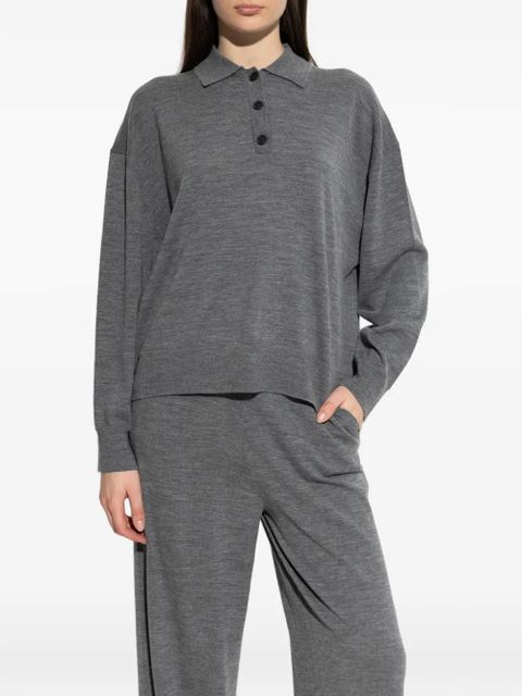 ANINE BING buttoned polo top - Grey - zdjęcie produktu nr 2