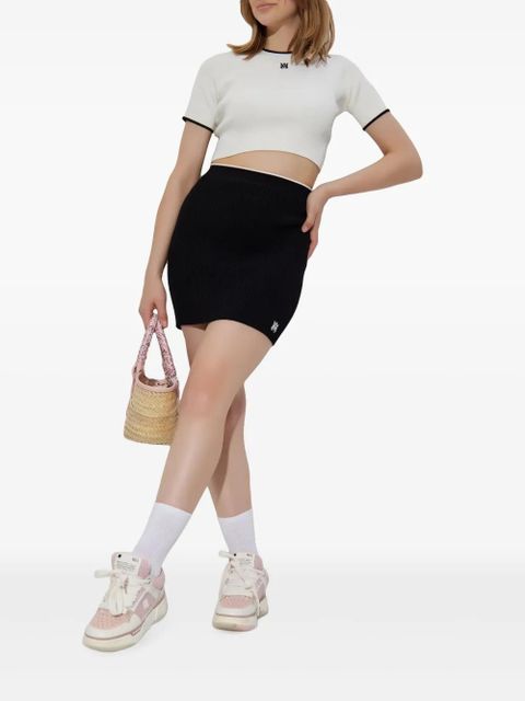 AMIRI cropped ribbed t-shirt - White