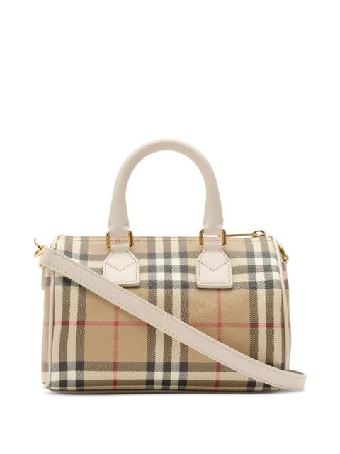 Burberry mini check bowling bag - Neutrals - zdjęcie produktu nr 2