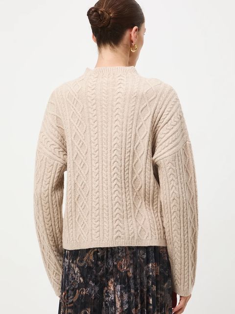 Medicine sweter damski kolor beżowy z półgolfem