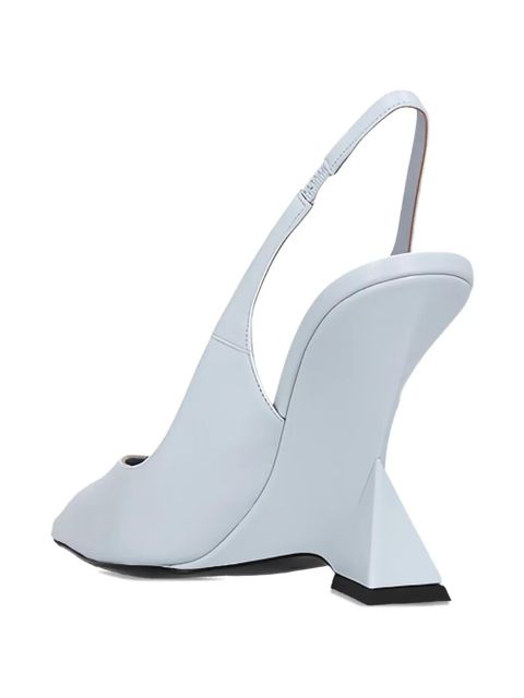 The Attico 105mm Cheope slingback wedge pumps - Blue