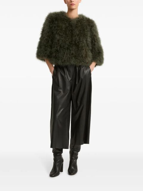 Yves Salomon culotte leather trousers - Black - zdjęcie produktu nr 2