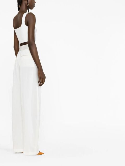 The Attico silk tapered trousers - Neutrals