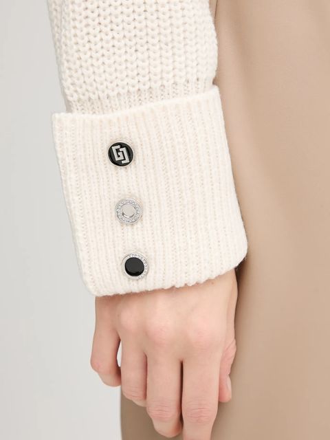 Gaudi sweter damski kolor beżowy ciepły z golfem 521BD53033