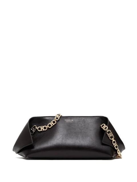 Ferragamo small Folded chain-link flap shoulder bag - Black - zdjęcie produktu nr 1