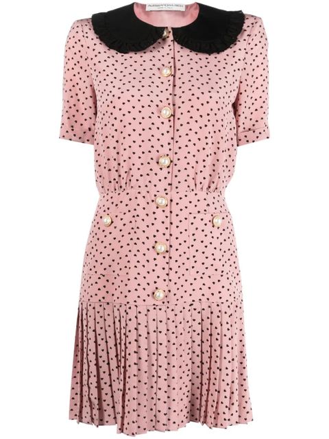 Alessandra Rich polka dot-print silk minidress - Pink - zdjęcie produktu nr 1