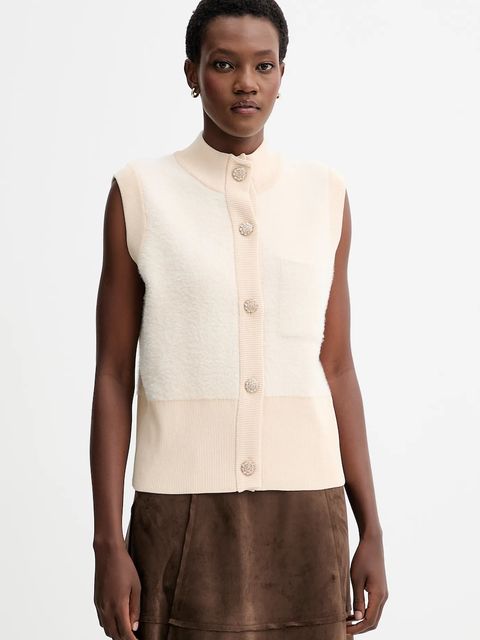 Blugirl Blumarine kamizelka damski kolor beżowy RF5236.MA39R