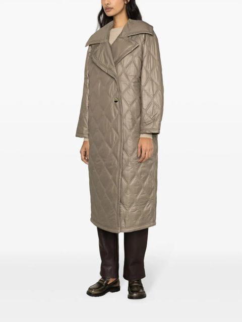 GANNI quilted recycled-shell coat - Brown
