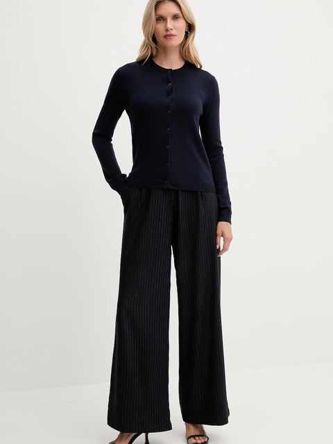 United Colors of Benetton kardigan z dodatkiem wełny damski kolor granatowy lekki 102HD502B - zdjęcie produktu nr 2