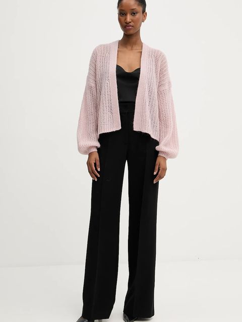 BOSS Orange kardigan z domieszką wełny damski kolor różowy lekki 50545878 - zdjęcie produktu nr 2