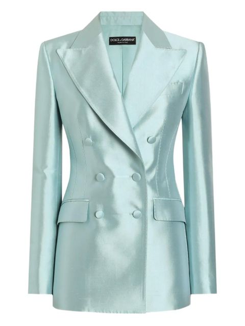 Dolce & Gabbana double-breasted satin blazer - Blue - zdjęcie produktu nr 1