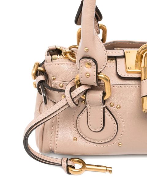 Chloé Paddington padlock studded tote bag - Neutrals