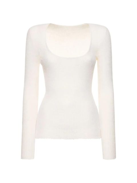 Jacquemus scoop-neck long-sleeve sweater - White - zdjęcie produktu nr 1