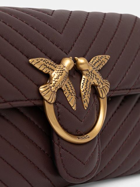 Pinko torebka skórzana kolor brązowy 100062 A0GK