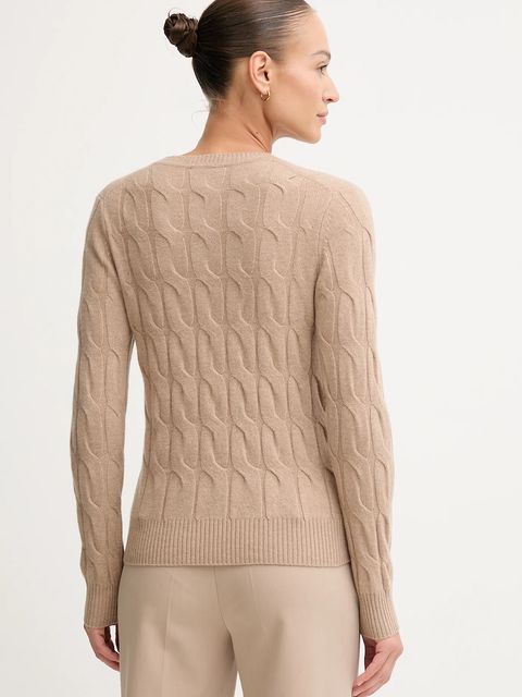 Tommy Hilfiger sweter wełniany damski kolor beżowy lekki WW0WW43586 - zdjęcie produktu nr 2