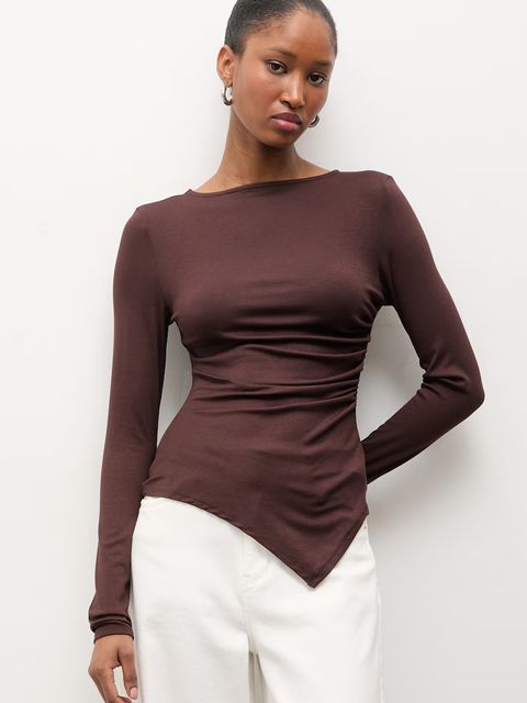 Answear.LAB bluzka asymetryczna damska z wiskozą - zdjęcie produktu nr 2