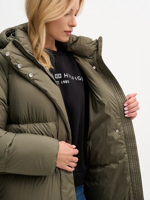 Tommy Hilfiger kurtka puchowa kolor zielony zimowa WW0WW46536