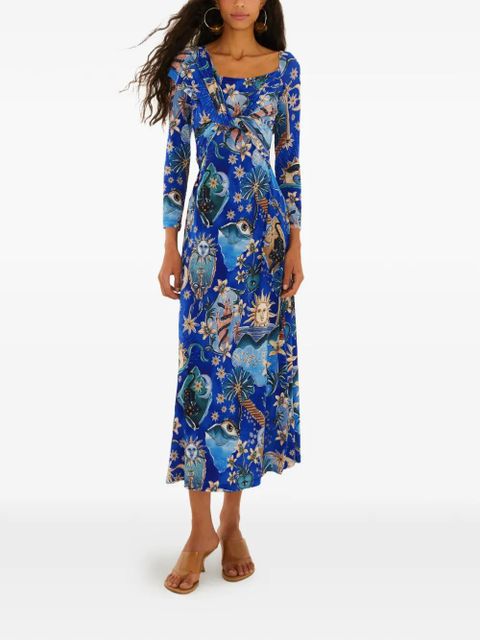 FARM Rio twisted print dress - Blue - zdjęcie produktu nr 2
