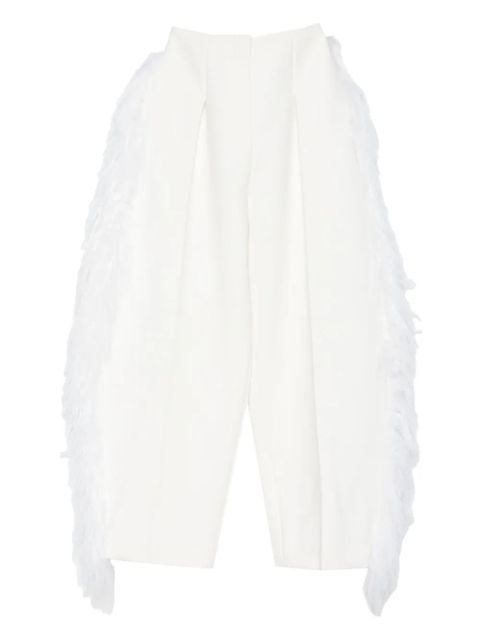 Jacquemus feather-trim trousers - White - zdjęcie produktu nr 1