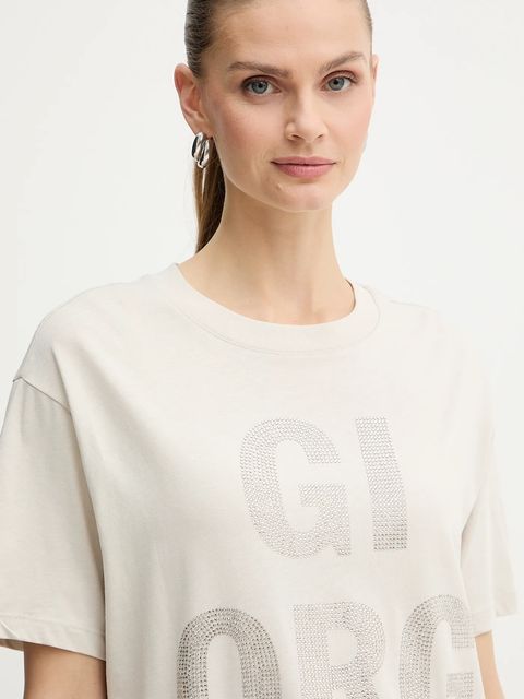 Armani Exchange t-shirt bawełniany damski kolor beżowy XW001354 AF17172