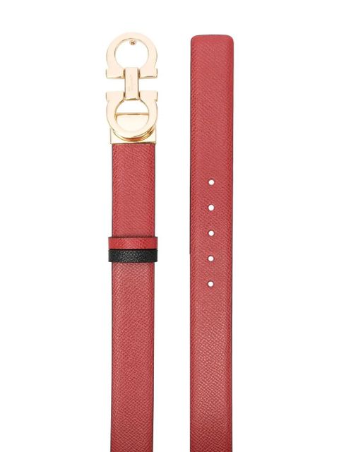 Ferragamo Gancini-buckle calf leather belt - Red - zdjęcie produktu nr 2