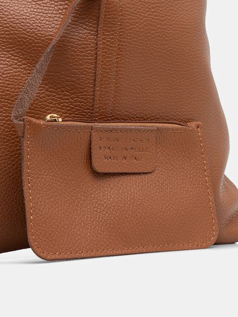 Answear.LAB torebka skórzana kolor brązowy