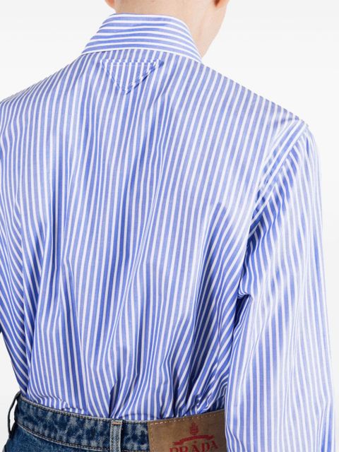 Prada embroidered stripe shirt - Blue
