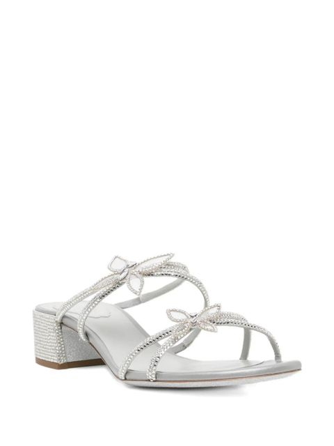 René Caovilla 40mm crystal-embellished sandals - Silver - zdjęcie produktu nr 2