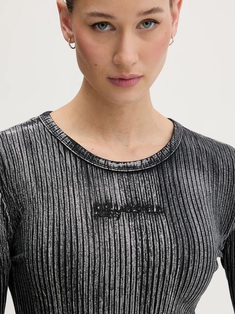 Karl Lagerfeld Jeans sukienka kolor szary midi dopasowana B1W13055