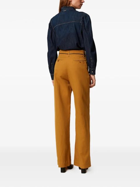 TWINSET pleated high-waisted trousers - Brown