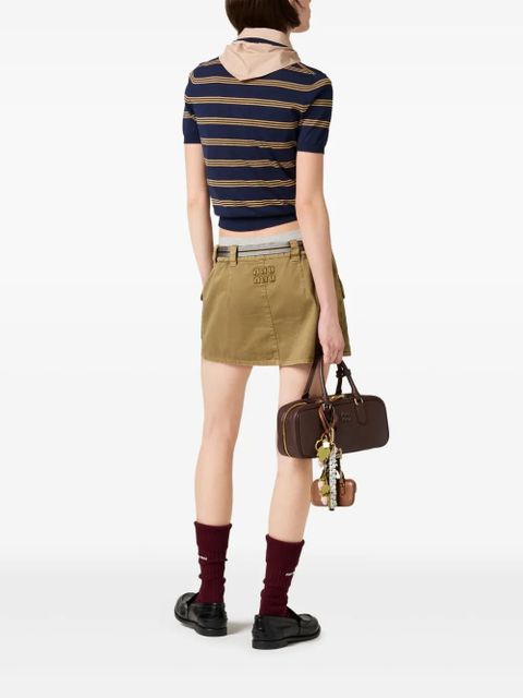 Miu Miu striped polo top - Blue