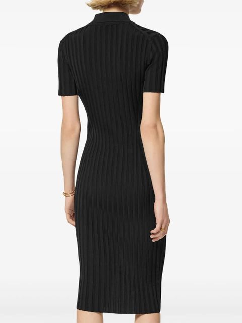 Versace knitted midi shirt dress - Black