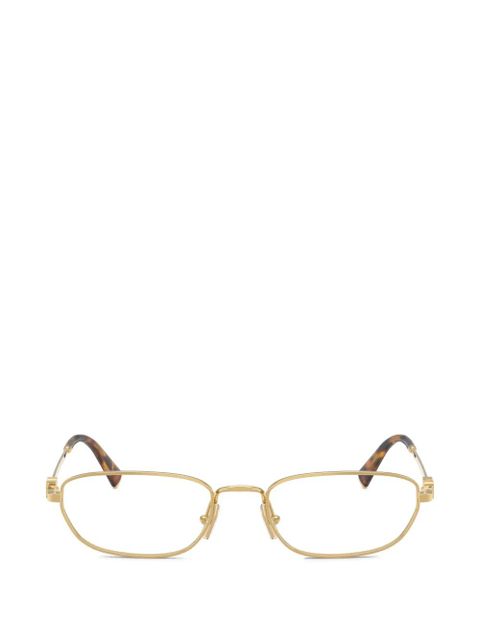 Miu Miu Eyewear geometric-frame tortoiseshell glasses - Gold - zdjęcie produktu nr 1