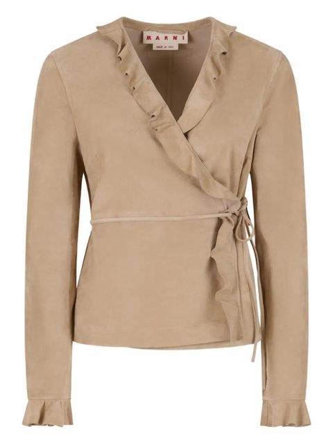 Marni ruffled wrap jacket - Neutrals - zdjęcie produktu nr 1