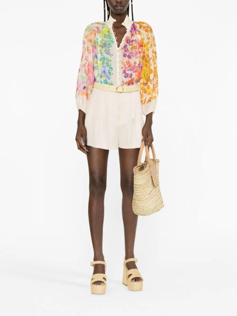ZIMMERMANN floral-print ramie blouse - Neutrals - zdjęcie produktu nr 2