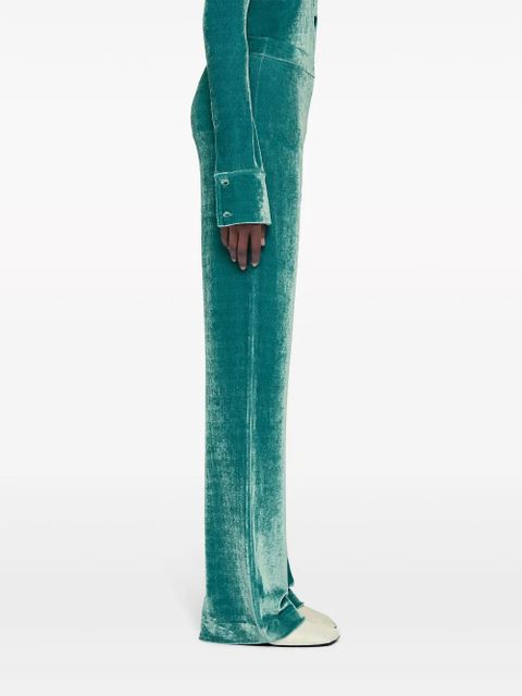 Jil Sander velvet straight-leg trousers - Green