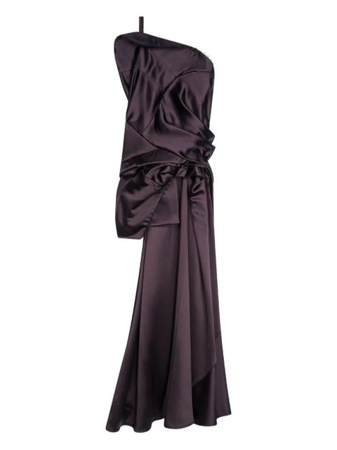 DRIES VAN NOTEN drape-details one-shoulder top - Purple - zdjęcie produktu nr 1