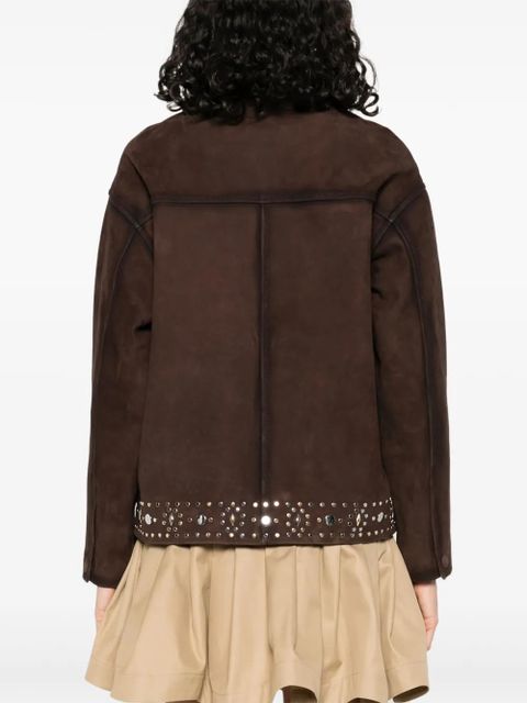 SANDRO suede jacket - Brown
