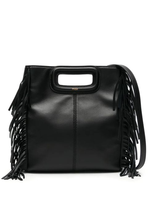 Maje fringed leather tote bag - Black - zdjęcie produktu nr 1
