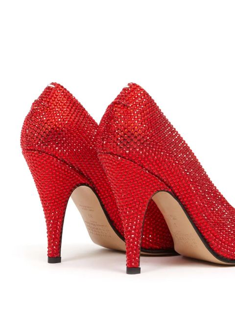 Maison Margiela Tabi 110mm rhinestone-embellished pumps - Red