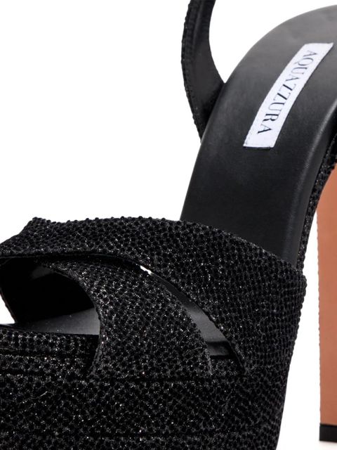 Aquazzura 130mm glitter-embellishment sandals - Black - zdjęcie produktu nr 2