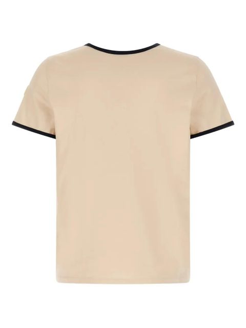 Moncler logo-embroidered cotton T-shirt - Neutrals - zdjęcie produktu nr 2
