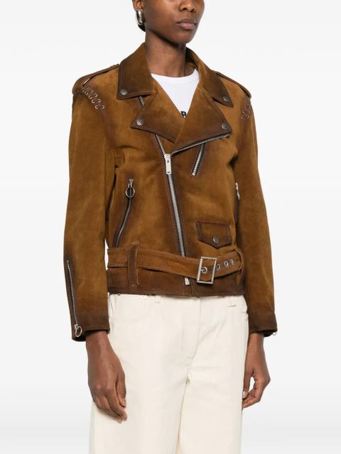 Golden Goose studded belted jacket - Brown