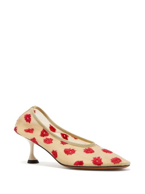 Proenza Schouler Tee floral-embroidered pumps - Neutrals