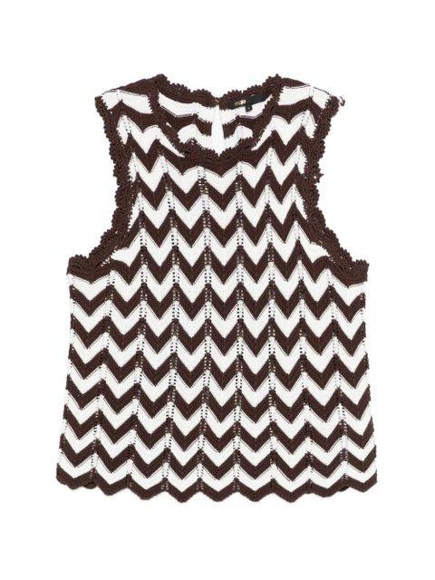 Maje chevron crochet top - Brown - zdjęcie produktu nr 1